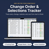 Change Order & Selections Tracker — Track Changes, Materials, Decisions & Approvals