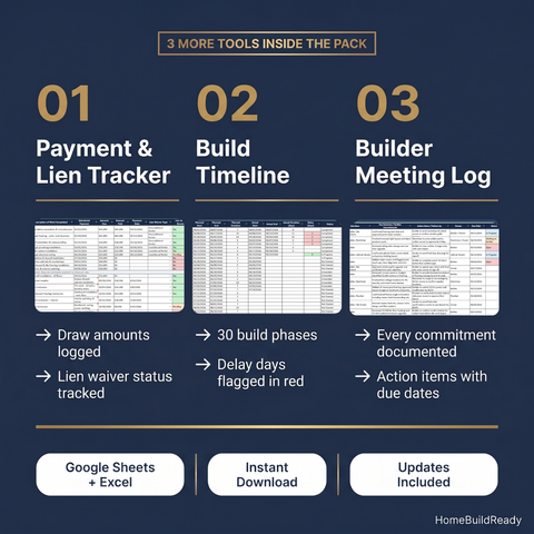 Contractor Protection Pack — Scorecard, Payment Tracker, Lien Tracker, Timeline & Meeting Log