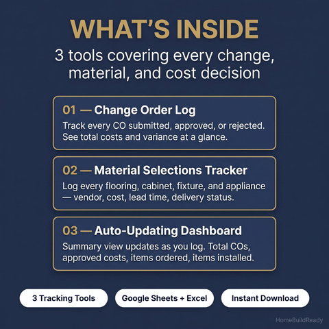 Change Order & Selections Tracker — Track Changes, Materials, Decisions & Approvals