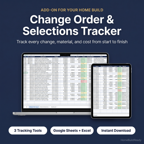 Change Order & Selections Tracker — Track Changes, Materials, Decisions & Approvals